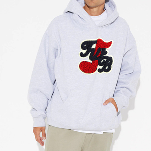 Sudadera con Capucha para Hombre, Estilo Urbano, de Felpa Gruesa, con Apliques de Letras Bordadas en Chenilla, Personalizada al por Mayor - Product Image 3