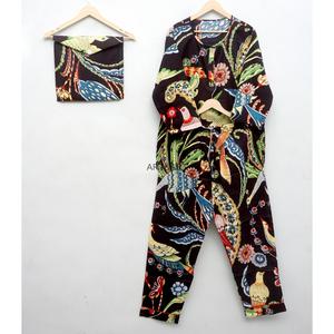 Conjunto de Pijama de Algodón 100% con Estampado Animal al por Mayor, Manga Larga, Ropa de Estar por Casa, Ropa de Dormir de Verano, Cintura Elástica de Talle Alto - Product Image 6