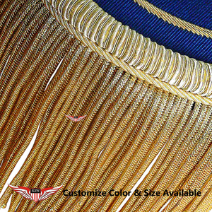Epaulettes Azules Trenzados Vintage Ecológicos KEW con Flecos Dorados, Tamaño/Color/Material Personalizables, Diseño Elegante y Duradero - Product Image 4