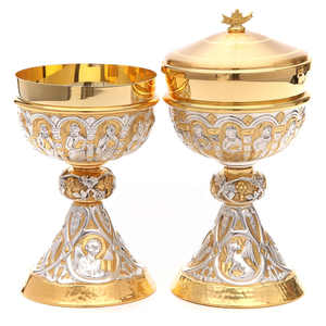 ถ้วยศักดิ์สิทธิ์สีทองกำลังเป็นที่นิยม สามารถปรับแต่งได้พร้อมลวดลายแกะสลัก ถ้วยศักดิ์สิทธิ์ทำด้วยมือจากทองเหลืองคุณภาพสูงสำหรับโบสถ์ - Product Image 6