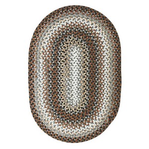 Oval Braided Jute Area <b>Rug</b> Striped Farmhouse Style Non Slip Living Room Floor Mat Thin Flat Pile Spot Clean - Product Image 5