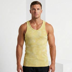 Camiseta sin mangas acanalada para hombre, estilo vintage de los 90, corte ajustado, estilo Y2K, 100% algodón, transpirable, de secado rápido y ecológica. - Product Image 1