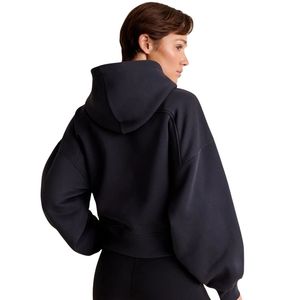 Custom <b>Women</b> Fleece Hoodie <b>Black</b> Oversized Pullover Sweatshirt <b>Long</b> <b>Sleeve</b> Casual Streetwear Warm Soft Hooded <b>Top</b> OEM - Product Image 3
