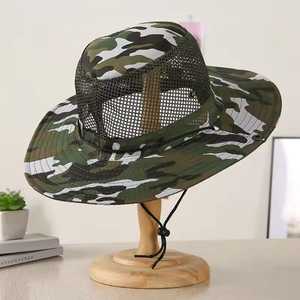 Sombrero de Pescador Unisex de Camuflaje, Malla Ajustable, para Exteriores, Primavera, Verano, Casual, para Adultos - Product Image 4