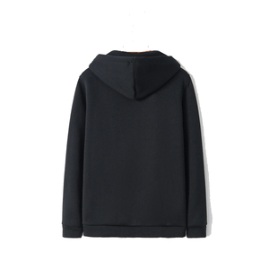 Sudadera con capucha al por mayor con cremallera, unisex, corte ajustado, negra, de felpa francesa, informal, para otoño, transpirable, de longitud regular - Product Image 2