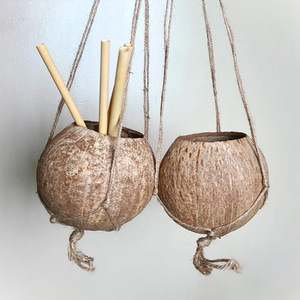 Coconut shell pot with small <b>large</b> size sustainable garden supplies decor <b>plant</b> flower pots - Product Image 4