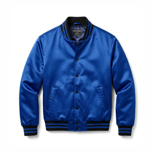 Blousons universitaires de baseball pour hommes – Blouson bomber personnalisé en satin sur le devant – Vêtement d'hiver streetwear haut de gamme – Blouson universitaire pour fans de sport – Toile décontractée - Product Image 1