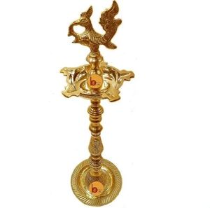 Lampe à huile Diya Zen Asiatique en Cuivre de Haute Qualité, Design Traditionnel Fantaisie Paon, Prix du Marché - Product Image 3