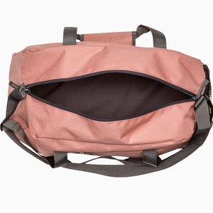 Pink Polyester Duffel <b>Bag</b> With Mesh Side Pocket Zipper Closure Sport Fitness Travel <b>Bag</b> - Product Image 3