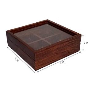 Caja de especias Talladora de madera Natural antigua en caja de especias de madera para contenedor de cocina con tapa caja decorativa Masala organizador hecho a mano - Product Image 4