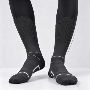 Black Crew Athletic <b>Socks</b> for Basketball & Volleyball Men Breathable Knitted Sport <b>Socks</b> with Logo Cuff Summer Wear Daily Life - Product Image 4
