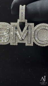 AARVA JEWELS Pendentif Hip Hop personnalisé avec lettre en Moissanite, en Argent 925, taille Baguette, plaqué Rhodium, style Iced Out, pour Fête - Product Image 2