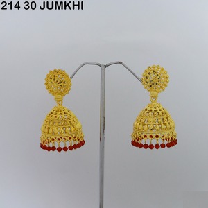 Earrings Jumkha <b>Gold</b> Plated Designer Saudi Dubai Indian Jewelry <b>Set</b> Earrings Artificial New Design Earrings for Women - Product Image 6