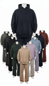 Conjunto Deportivo de Felpa de Algodón Unisex, Tejido Suave, Cálido y Transpirable, Ajuste Cómodo, Ropa Casual para Uso Diario, Sudadera con Capucha y Pantalones Deportivos - Product Image 5