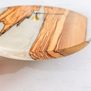 White Wooden Contemporary <b>Mechanical</b> Needle Display Epoxy Resin Portrait Antique Style Environmental Materials Wall <b>Clock</b> for - Product Image 5