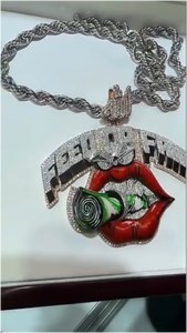 Nouveaux designs de bijoux fins en argent sterling 925 avec moissanite VVS, pendentifs et breloques vintage en argent, pendentif Money Talk - Product Image 3