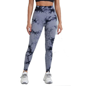 Leggings de yoga taille haute pleine longueur en Spandex uni 220g, extensibles dans les quatre sens, sans couture, avec taille élastique, pour femme - Product Image 2