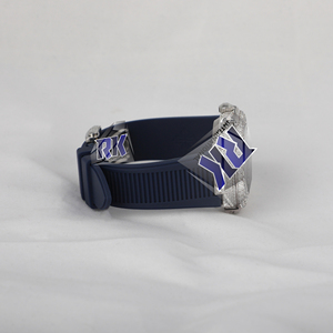 Reloj de Lujo Personalizado con Diamantes Moissanite para Hombre, Correa de Goma Azul de 20 mm, Estilo Hip Hop - Product Image 2