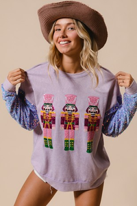 Winter <b>Christmas</b> Wholesale New <b>Ladies</b> Casual <b>Sweatshirt</b> Letter Bow Decorated Sleeve Anti-Wrinkle 100% Polyester 3D - Product Image 4