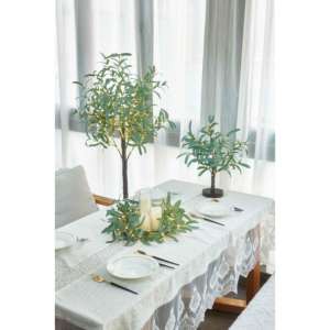 Guirlande d'olives avec lumières d'ambiance, 100% polyester, feuillage artificiel, éclat doux, décoration de fête pour toutes les saisons - Product Image 3