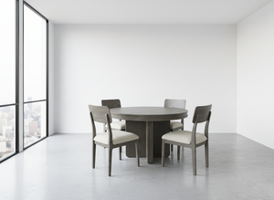 Juego de Mesa de Centro Redonda Moderna con 4 Sillas, Madera de Fresno Maciza y Chapa de MDF, Muebles Duraderos para Sala de Estar - Product Image 4