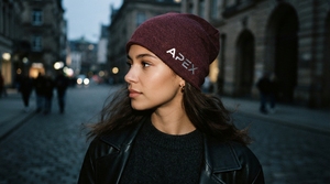 Men's Burgundy Beanie Hat Knit Cuffed <b>Winter</b> <b>Cap</b> Unisex Streetwear Skull <b>Cap</b> Custom Logo Wholesale Fashion Accessory - Product Image 6
