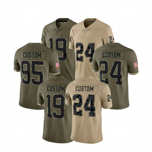 Op maat gemaakte 3D Camo voetbaltenue groothandel OEM olijfgroen kaki American football uniform ademend antibacterieel V-hals sportkleding - Product Image 1