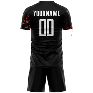 Ensemble d'uniformes de football personnalisés de haute qualité, 100% polyester, col rond, manches courtes, séchage rapide, unisexe, adulte, logo personnalisé, nom de l'équipe - Product Image 6