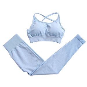 Ensemble de sport 3 pièces sans couture : Legging taille mi-haute, soutien-gorge de sport et haut de survêtement à séchage rapide pour l'entraînement et la course - Product Image 6