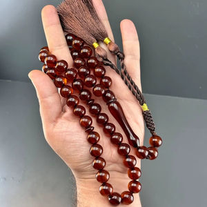 Chapelet religieux Tasbih en résine turquoise Creative Art Zone, fait main, perles en résine naturelle écologique, personnalisable pour la prière - Product Image 1