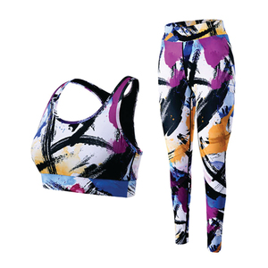 Ensemble de yoga pour femmes, style unique, confortable, best-seller, à carreaux, taille élastique, ensemble 2 pièces, matière Spandex/Nylon, léger - Product Image 1