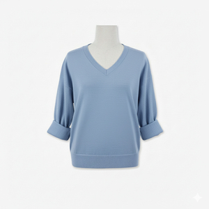 Suéter Casual de Otoño 100% Acrílico de Color Sólido para Mujer, Cuello en V, Manga Larga, Antiarrugas, Tejido de Punto, Proveedor - Product Image 5