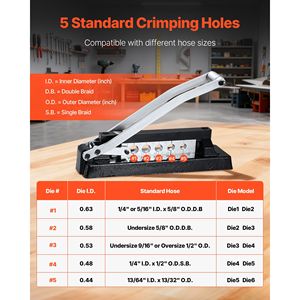 Set di Pinze Crimpatrici Professionali per Tubi e Ferule, 100 Ferule (0.593" 0.625" ID) per Strumento di Crimpatura Standard da Banco (0.44") - Product Image 2