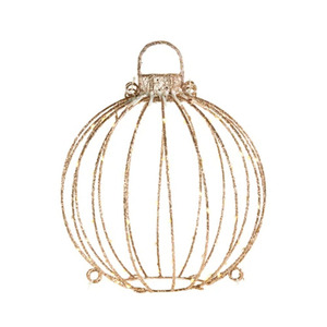 Ornement artisanal en fil doré avec finition scintillante et boucle de suspension ronde pour la décoration festive des fêtes - Product Image 3