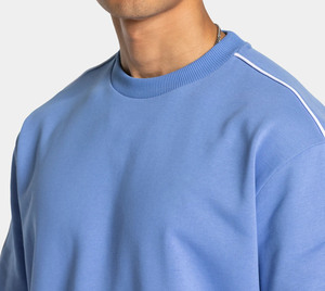 Costume deux pièces décontracté pour homme à manches courtes d'été OEM avec doublure contrastée en tissu polyester-coton respirant et à séchage rapide - Product Image 2