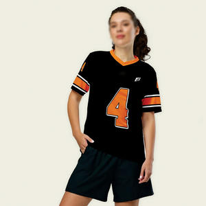 T-shirts de football streetwear personnalisés, impression par sublimation, logo de marque, coupe ample, maillot de football américain vintage en mesh - Product Image 2