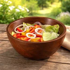 Handmade <b>Shining</b> Wooden Serving Bowl for Salad In Trending Design and Latest Articles Are Available In Bulk Quantity - Product Image 1