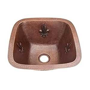 Lavabo de salle de bain rond de luxe en cuivre martelé, à poser sur comptoir, antique, fait main en cuivre pur - Product Image 5