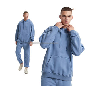 Sweat à capuche et pantalon surdimensionnés en détresse personnalisés Vintage Acid Washed Pullover sweatsuit fashion unisexe haute qualité gym suit - Product Image 4
