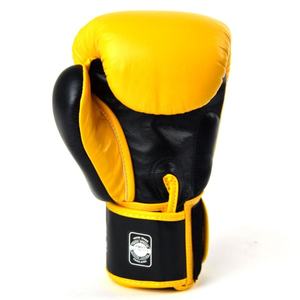 Gants de boxe jaunes et noirs en gros, fermeture auto-agrippante, pour Muay Thai et sparring, pour hommes et femmes, entraînement léger - Product Image 4