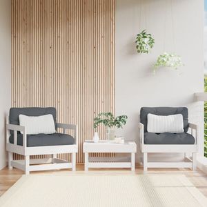 Silla de jardín modular mediana de madera de pino macizo blanca - Product Image 1