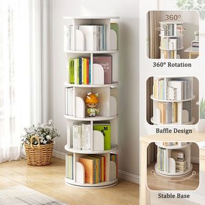 Librería Giratoria de 360 Grados, Torre de Librería Giratoria de 5 Niveles para Espacios Pequeños, Librería que Ahorra Espacio - Product Image 3