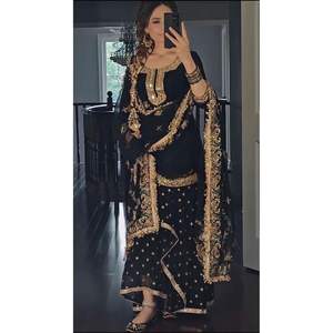 Ensemble de vêtements de fête pour femmes Mayra Orange, nouvellement lancé, haut, jupe dhoti, dupatta, taille S-36 - Product Image 3