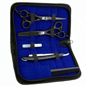 Ensemble de ciseaux de coiffure professionnels pour barbier avec ciseaux à effiler, peigne, acier inoxydable, pour hommes, outils de coiffure, logo personnalisé - Product Image 1