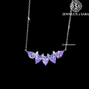 Collier tendance en argent avec pendentif brillant en moissanite pour femme, idéal pour les mariages, les fiançailles, les fêtes et le bureau - Product Image 1
