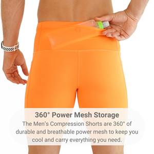 Shorts de compression pour hommes, sous-vêtement de base sportif, noir uni, respirant, avec soutien de la zone inguinale, pour MMA et course à pied, vente en gros personnalisée - Product Image 5