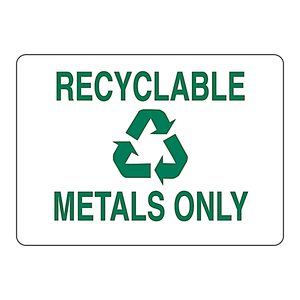 Panneau « Uniquement métaux recyclables » 10x14 pouces pour zones de recyclage, panneau de signalisation routière réfléchissant en PC - Product Image 3