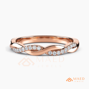<b>Rose</b> Gold Twist Moissanite Ring Lab Diamond Style Wedding Band Fine Jewelry USA - Product Image 5