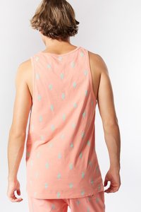 Camiseta sin Mangas con Estampado Rosa para Hombre, Cuello en V, Estilo Informal, 100% Algodón, Transpirable, Tejido de Punto - Product Image 5
