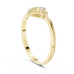 Anillo de oro macizo de 14k para mujer con diamante de corte redondo minimalista en forma de corazón, ideal para regalo, compromiso, aniversario, boda. - Product Image 4